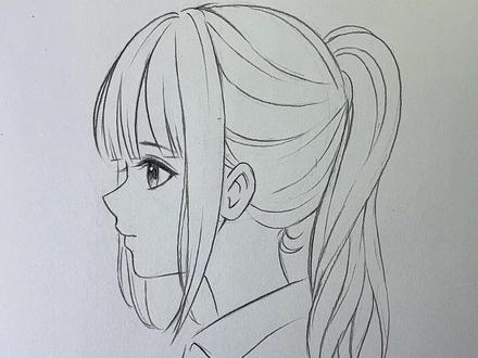 纯侧脸保姆级教程 #跟着抖音学画画#动漫头像画法#二次元