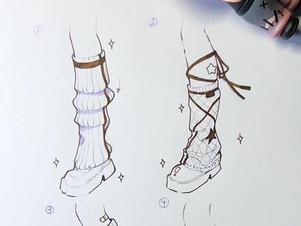 堆堆袜侧面画法! #绘画教程分享 #创作者中心 #创作灵感 #零基础学画画#堆堆袜