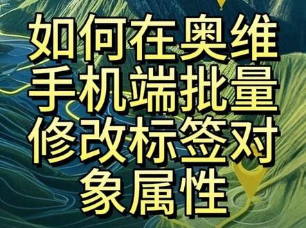 如何在奥维手机端批量修改标签对象属性 #奥维互动地图
