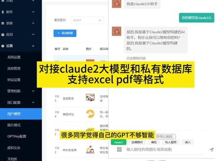 改善AI应用体验!对接Claude2大模型和私有数据库,支持Excel、PDF等多种格式,持续升级让你的AI应用更强大 #claude2 #chatgpt #gpt4 #ai #人工智能