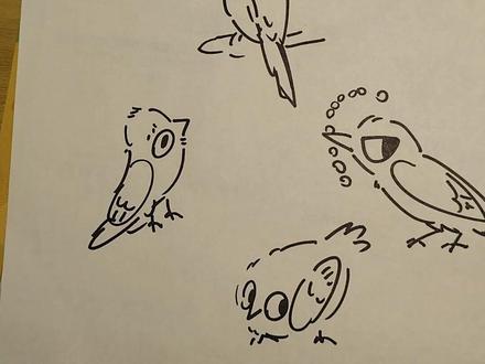 还是小鸟好画 #鸟#麻雀#红耳鹎#乌鸦#简笔画