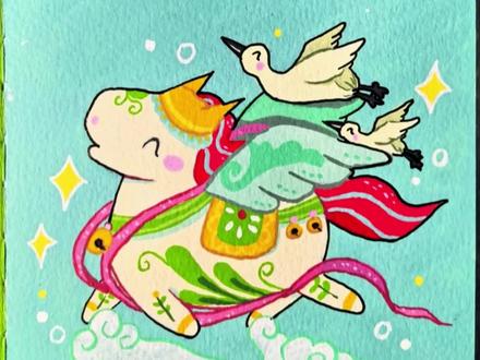 2026🎆,我们一起“马上起飞”,把好运🍀画在纸上~(临摹自小🍠:小不)#抖音年味艺术图鉴 #青年创作者成长计划 #交换你的新年小马 #2026绘画开年挑战 #丙烯马克笔手绘教程