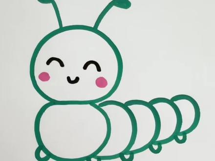 超简单的毛毛虫画法#儿童简笔画#幼儿美术#育儿#一起学画画