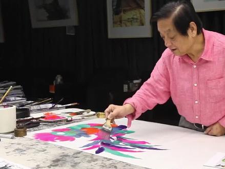 当代天花板画家韩美林画画中#韩美林 #字画收藏