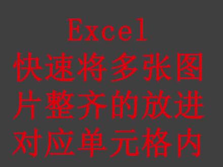 多张图片快速放入多个单元格 #办公软件教程入门 #玩转office #excel教程