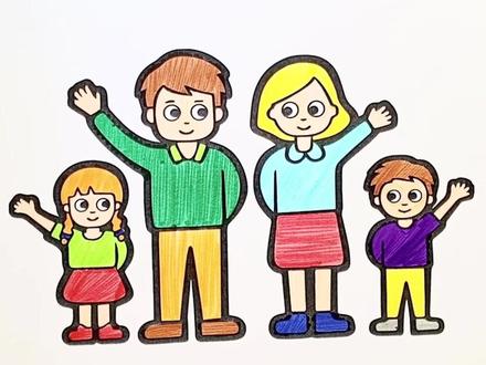 #简笔画 #亲子简笔画 #儿童简笔画 #一起来画画 #简笔画教程 儿童简笔画教程一家人