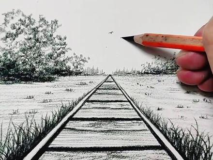 铁路轨道的画法,简单又好看,你学会了吗?