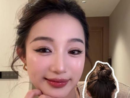 好扎好看的气质丸子头发型 一定要去学好嘛#发型 #丸子头 #方圆脸