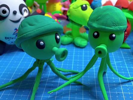 #植物大战僵尸 #粘土教程 #粘土手工 #手工diy 捏植物大战僵尸系列海蘑菇