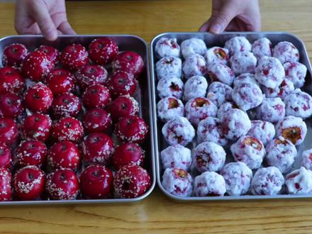 山楂雪球和糖葫芦的做法,这两种糖浆教你在家熬制,简单好吃!#山楂雪球 #糖葫芦 #抖音美食创作人