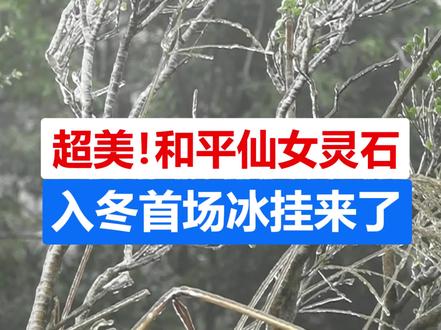 超美!和平仙女灵石 入冬首场冰挂来了 受今冬最强寒潮影响,广东出现“蹦极式”降温。今天(12月17日),位于粤北山区、海拔830米的河源市和平县仙女灵石峰,出现今年冬天首次冰挂景观,晶莹剔透,玉树琼花,恍如仙境。#寒潮#和平县仙女灵石#人生百岳 #雪 #冬天该有的样子 #老家 #南方的冬天