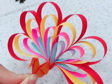 星星纸折个孔雀🦚#抖音小助手 #折纸 @抖音小助手