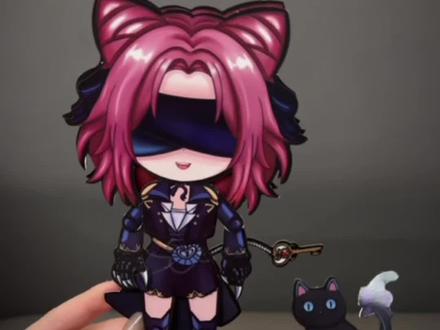 猫女梵蒂亚可动纸片人教学#可动纸片人 #潮玩手办