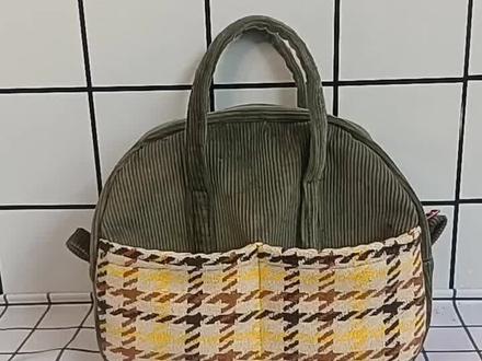 做法简单的手提托特包 图纸尺寸在视频最后#手工制作 #布艺手工 #托特包 @DOU+小助手 @抖音服务中心 @抖音创作者大会