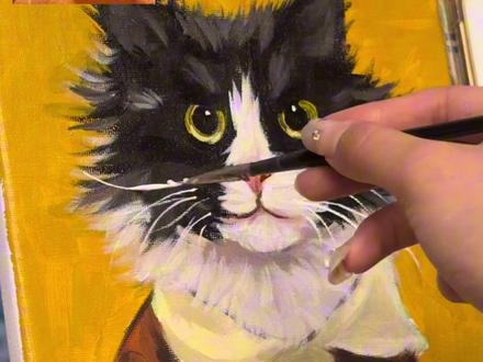 跟我一起沉浸式画猫 #沉浸式画画#小猫咪 #宠物肖像定制 #小猫咪 #猫咪的搞笑小视频