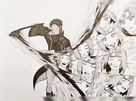 组合技拉出的是我们的回忆#火影忍者 #五影会谈带土 #手绘画