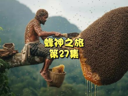 徒手攀爬巨树采蜜,这树比老铁都硬,居然流出白色液体#蜜蜂 #大挂蜂 #野生蜂蜜 #荒野#户外