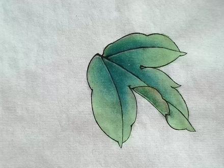 工笔草绿色牡丹叶子画法,染色技巧要点讲解,新手入门国画教程 #国画 #工笔画 #国画教程 #牡丹 #画画