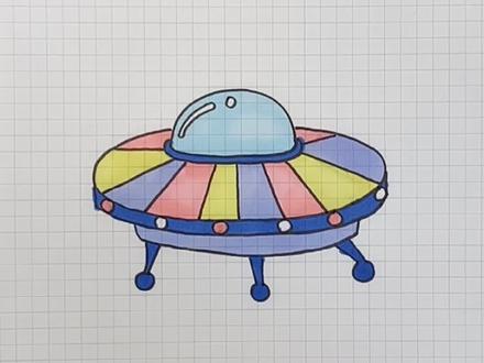 怎样画个飞碟#简笔画教程 #一起学画画 #育儿画画 #简笔画幼儿 #可爱简笔画