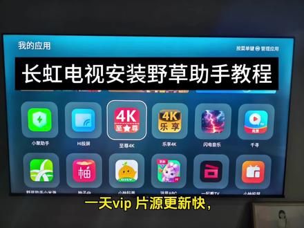 长虹的还是挺简单的!不会弄的可以关注我私信帮你!#长虹电视安装应用 #长虹电视 #野草助手 #免费看剧 #追剧必备