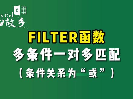 FILTER函数多条件一对多匹配,条件关系为“或”,一个加号就搞定 #一对多查找函数 #职场干货