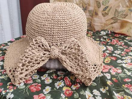 拉菲草蝴蝶结夏凉帽教程之1 #钩针教程 #原创手作 #帽子编织