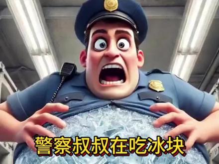 AI画警察叔叔在吃冰块
