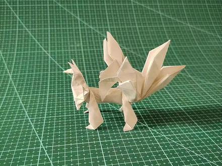 #折纸九尾狐 纸长40厘米宽20厘米