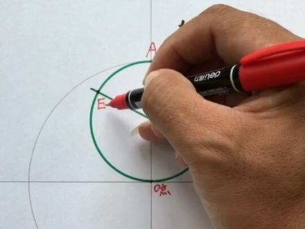 尺规作图,圆形多边形分块,异形画法(九等分)