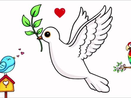 画一个小白鸽#一起学画画 #创意简笔画
