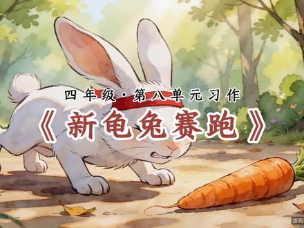 四下第八单元习作——故事新编•新龟兔赛跑 #作文素材 #小学语文#家长必读#写作练习 #小学作文