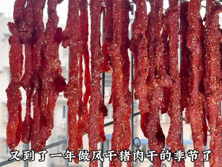 麻辣风干猪肉干保姆级教程来啦!麻辣干香有嚼劲,像在吃牛肉干 做法超简单!#风干猪肉干 #风干肉干 #年货备起来 #解馋美食