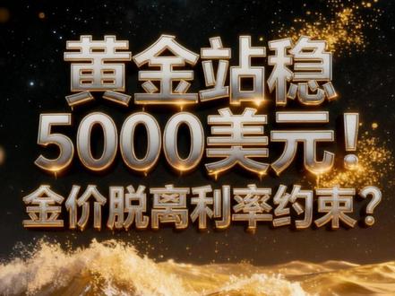 黄金站稳5000美元!金价脱离利率约束? #经济 #财经 #硬核深度计划 #黄金