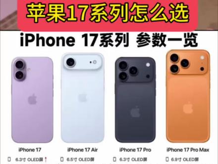 2分钟带你了解苹果17📱的5款机型怎么选?#苹果手机 #数码科技 #iPhone #iPhone17 #苹果全系机型