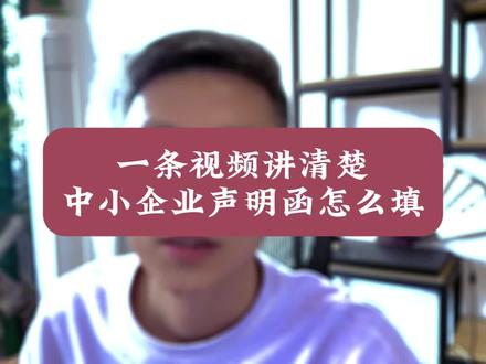 一个视频讲明白,中小声明函怎么填? #标书代写