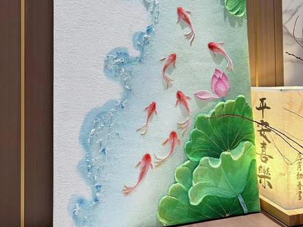 【九鲤戏荷】教程迟到了,终于更新,江湖见
寓意:九鱼聚财、荷莲纳福
丙烯肌理画|原创|教程分享
#丙烯肌理画#原创#教程分享 #荷花装饰画 #抖音二创激励计划