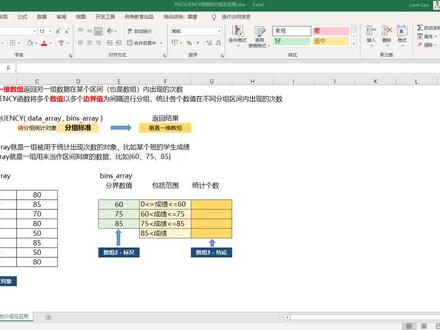 Frequency 函数的基本介绍和应用 #excel函数 #excel教学 #frequency函数