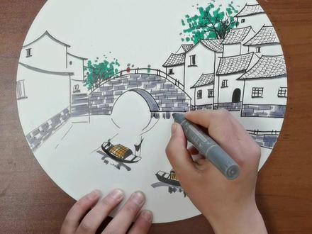 今天画个更简单的美丽乡村#画画 #简笔画 #少儿创意美术 #萌知计划 #上热门 #抖音青少年计划