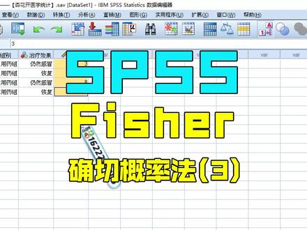 SPSS软件中Fisher确切概率法应用(3)及SPSS中的操作及结果解读 #spss #spss数据