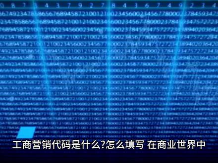 工商营销代码是什么怎么填写