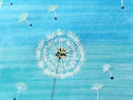 清新治愈的蒲公英飘过来啦,请接收#简笔画