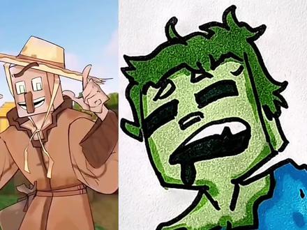 可爱的绿色稻草人。 #简笔画