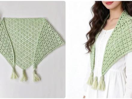 🌿钩针春日「春日青萝」小披肩/附图解 新手友好!1天Get✅「春日青萝」小披肩
三月的风,是带着青萝的温柔🍃
把春日的绿意织进这件三角披肩里,
线材成份是山羊绒和桑蚕丝,手感软糯轻盈
完整视频教程已备好
线材:@回归线 云暖
色号:06浅草 双股
用量:2团
钩针:4.0㎜
成品尺寸:长150CM×高52CM
#钩针披肩教程 #钩织披肩的教程 #披肩斗篷外套 #针线绝活 #展示你的手工diy成果