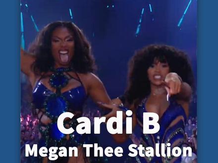 高难度舞台,梅根#megantheestallion 联手卡姐#cardib 演唱#bongos 现场#神级现场
