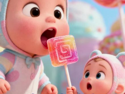 儿歌动画《棒棒糖》草莓味的棒棒糖、苹果味的棒棒糖、 亲子互动、宝宝儿歌#儿歌100首最火 #0到3岁早教儿歌 #儿歌 #创作者中心#dou上热门