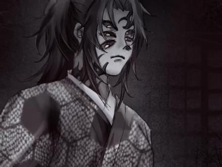 【黑死牟/绘画过程】巴拉莱卡#鬼灭之刃 #黑死牟 #继国岩胜 #绘画过程
