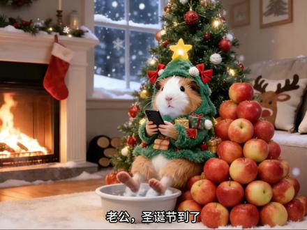 老公 圣诞节到了 #AI创作浪潮计划 #2025AI跨年大赏 #猪妞 #圣诞节 #红包来啦