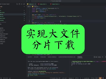 如何实现大文件下载,最佳的技术实现方案!#编程 #前端 #代码 #程序员 #面试