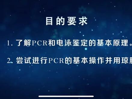 PCR及琼脂糖凝胶电泳 生物#高中生物实验