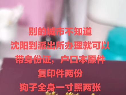 沈阳地区犬证办理流程。私信太多,统一回复吧。声明一下,我不是平安的托,也不是哪个厂家的代表,没收受过任何好处。